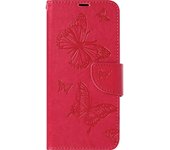 Funda para Samsung Galaxy A35 mariposa tarjetero con correa de mano Rosa