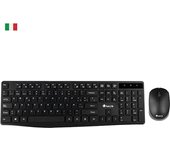 NGS Allure Kit, QWERTY, IT teclado RF inalámbrico Italiano Negro