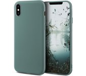 Minimalist Series Funda Silicona para iPhone X y iPhone XS, Gris Azulado con Acabado Mate, Cover Car