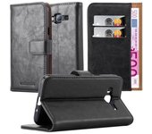 Funda Libro para Samsung Galaxy J3 2016 en NEGRO GRAFITO - Cubierta Proteccion con Cierre Magnetico, Tarjetero y Funcion de Suporte - Etui Case Cover Carcasa