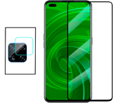 Película de Camara trasera + Vidrículas templadas 5D Cubierta completa para Oppo Reno4 F