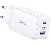 Cargador rÁpido ugreen nexode usb-a+2*usb-c 65w gan tech blanco