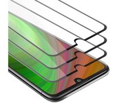 3x Pelicula Protectora para LG K50 en TRANSPARENTE con NEGRO - Paquete de 3 Pantalla de Vidrio Templado Cobertura Completa (Tempered) Compatible 3D con Dureza 9H