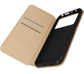 Funda Xiaomi Poco X4 Pro 5G Tarjetero Soporte Vídeo Dorado