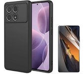 Kit Film Gel + Funda Silicona Poco F6 Pro Negra