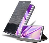Funda Libro para Samsung Galaxy NOTE 10 PLUS en GRIS NEGRO - Cubierta Proteccion con Cierre Magnetico, Tarjetero y Funcion de Suporte - Etui Case Cover Carcasa