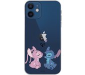 Funda para iPhone 12 Oficial de Disney Angel & Stitch Beso - Lilo & Stitch