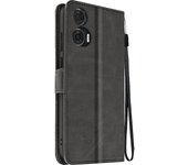 Funda para Motorola Edge 50 Fusion Clapet Tarjetero Soporte Vídeo Negro