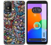 Funda Silicona Transparente TCL 403 Flores 04