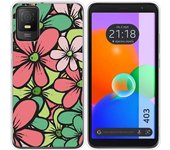Funda Silicona Transparente TCL 403 Flores 02