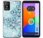 Funda Silicona Transparente TCL 403 Flores 03