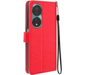 Funda para Honor X7b/Honor 90 Smart con muñequera Solapa multifunción Rojo