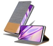 Funda Libro para LG G8 en GRIS CLARO MARRoN - Cubierta Proteccion con Cierre Magnetico, Tarjetero y Funcion de Suporte - Etui Case Cover Carcasa