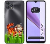 Funda Silicona Transparente Blackview Oscal C60 Tigre
