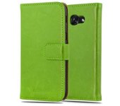 Funda Libro para Samsung Galaxy A3 2017 en VERDE HIERBA - Cubierta Proteccion con Cierre Magnetico, Tarjetero y Funcion de Suporte - Etui Case Cover Carcasa