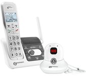 Teléfono amplificado con contestador automático y colgante SOS Blanco