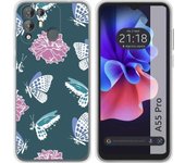 Funda Silicona Transparente Blackview A55 Pro Flores 10