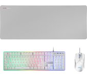 Mars Gaming MCPXWFR Combo Teclado+Ratón+Alfombrilla Blanco FR