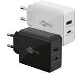 Goobay 61674 cargador de dispositivo móvil Auriculares, Teléfono móvil, Smartphone Blanco Corriente alterna Carga rápida Interior