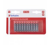 VERBATIM Pilas alcalinas AA Premium I 1,5V I AA-LR6 Mignon I Pilas Mignon AA I Pilas para MP3, cámara, Control Remoto, rasuradora y Mucho más I Pila alcalina Premium I 20 Unidades