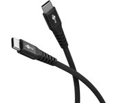 goobay Cable de Carga rápida USB-C 60W / 2m / Cable Textil Flexible/Cable de Carga 480 Mbits USB C/Supersuave/Cable USB C Samsung, Google Pixel, Xiaomi/Cable Textil USB Tipo C/Negro / 73954