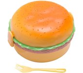 Lonchera portátil Hamburguesa creativa Bento Box con vajilla para la oficina de la escuela Round
