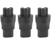 3x Iec 320 C5 3-pin hembra a C8 2-pin macho enchufe convertidor adaptador de fuente de alimentación negro