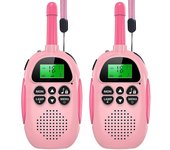 Xxttc Pack 2 Walkie Talkies para niños recargables - Regalo de juguete de cumpleaños navideño para niños con linterna, para exterior, acampar, send...