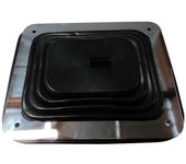 Para Hurst Rubber Shifter Boot con placa cromada 5 5/8 pulgadas x 6 3/4 pulgadas Manual Automático 350