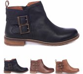 Mujer Barbour Sarah Cuero Moda de invierno Hebilla De trabajo Chelsea Boots Negro UK 4