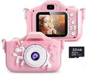 Regalo de cumpleaños de Navidad-Cámara para niños, cámara digital para niños, cámara digital recargable para niñas, regalos de cumpleaños de 3 a 12...