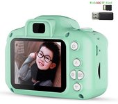 Juguete de los niños con cámara fotográfica digital regalo de cumpleaños para niños y niñas Tarjeta verde de 32g