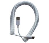 Teclado mecánico cable en espiral para interfaz tipo C blanco y negro