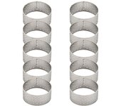10 piezas de 4,5 cm Anillo de tarta perforado sin costuras de acero inoxidable Anillo de quiche Anillo de tarta de tarta Tarta con agujero TY plata