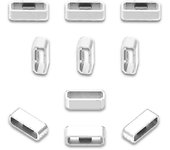 10pcs Reemplazo de silicona Anillos seguros Correa de reloj Sujetadores Band Keepers Lazos de correa Compatibles con el reloj Garmin Blanco 18mm