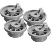 4 x Ruedas de riel de la canasta inferior del lavavajillas para Bosch Neff & Siemens Grey 165314 gris