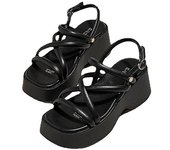 Sandalias de correa de suela gruesa Negro 40
