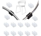 32pcs Silla Pierna Planeador Tubo Tapa Extremo Tapón Tapón Tapón Muebles Protector de piso Forma de U Tapas de silla de plástico (10 mm, blanco de ...