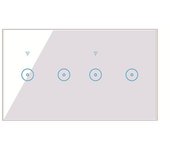 Wifi Smart Wall Light Switch 10A Glass Wireless Interuptor 4 Mando a distancia inalámbrico (blanco)