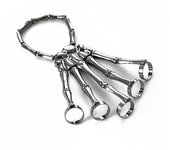 Personalidad De La Moda Punk Esqueleto Mano Hueso Versátil -Pulsera De Anillo De Dedo Ajustable Todo En Uno C Negro