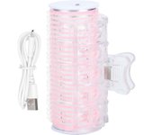 Rodillo de pelo eléctrico USB Instant Heat Hair Waver Roller Bang, Mini rizador de pelo portátil Rodillos de peinado recargables, peinado con calef...