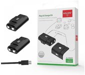 Kit de juego y carga para el controlador Xbox Series X con batería recargable de 1100 mAh - 2 cajas Negro