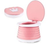Inodoro plegable para niños Asiento de inodoro plegable portátil Niños / niñas Rosa
