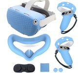 Colorido conjunto de funda protectora Oculus-Quest 2 Conjunto de estuche antideslizante VRs Controlador Shell VRs Accesorios Azul de cielo