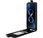 Para Asus Zenfone 8 R64 Vertical Flip Leather TPU Case Negro