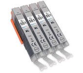 Paquete de 4 cartuchos de tinta grises compatibles con Go Inks CLI-551GY para impresoras Canon Pixma Gris