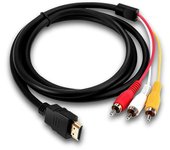 Cable HDMI a RCA, 1080p Hdmi a 3rca Set Top Box Hd Conversion Cable, rojo amarillo blanco Adaptador de cable de audio y video para Tv Hdtv Dvd - 1.5m