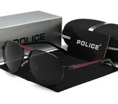 Policía Hombres Polarizados Uv400 Gafas de Sol Aviador Gafas de Conducción Black and Red