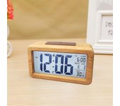 Heytea Reloj de alarma digital Reloj de alarma controlado por radio Reloj de mesa Reloj de mesa Madera maciza Reloj de alarma impermeable con termó...