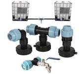 Ibc Tanque Conector de tubería de agua Adaptador de manguera de césped de jardín Herramienta de conexión de grifo para el hogar 32mm Elbow Adapter